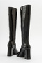 DOLVEN Black Patent Leather Zippered Women's Boots - 5