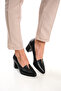 Genuine Leather Black Women's Heeled Leather Shoes Shn-0955 - 4