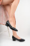 Genuine Leather Black Women's Heeled Leather Shoes Shn-0801 - 4