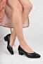 Genuine Leather Black Women's Heeled Leather Shoes Shn-0801