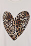 Girl's Ecru Black Heart Printed Leopard Detailed Long Sleeve Combed Cotton - 2