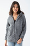 Women's Gray Hooded Plush Jacket
