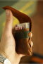 Genuine Leather Handmade Minimal Palm Card Holder Seamless - Color Options - 4