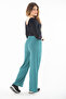 Women's Large Size Green Elastic Waist Wide Leg Wrap Pants 65N37315 - 5