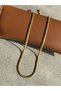 Gold Italian Flat Snake Chain Necklace Stainless Gold Color Steel Thickness 3mm Length 50cm - 5