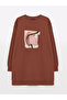 Crew Neck Printed Long Sleeve Oversize Women's Sweatshirt Tunic - 5