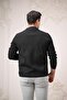 Regular Fit Pointed Collar Bag Pocket Self-Striped Buttoned Men's Knitwear Cardigan - 4