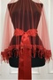 Red Bridal Veil Set, Crystal Bead Embroidered Henna Veil Set 6 Pieces - 8