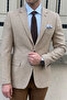 Slim Cut Special Production Herringbone Mono Collar Wool Jacket - 6