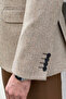 Slim Cut Special Production Herringbone Mono Collar Wool Jacket - 2