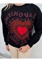 Stone Printed Heart Patterned Design Sweatshirt - 6