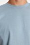 Lacivert-Mavi Basic Slim Fit/Dar Kesim %100 Pamuklu 2'li Paket Kısa Kollu T-Shirt TMNSS19BO0075 - 7