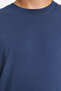 Gri-Ekru-Indigo Slim/Dar Kesim Bisiklet Yaka Basic %100 Pamuklu 3'lü Paket T-Shirt TMNSS19BO0007 - 8