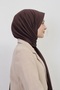 حجاب شال قطني ممشط بني - 5