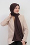 حجاب شال قطني ممشط بني - 3