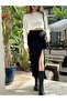 Black Pencil Skirt with Slit Detail 1stClass Production - 3