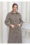 Collared Plush Curly Long Coat Gray - 8
