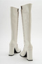 DOLVEN White Patent Leather Zippered Women's Boots - 5