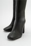 DOLVEN Black Leather Zippered Women's Boots - 2