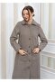 Collared Plush Curly Long Coat Gray - 7