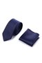 Navy Plain Satin Tie Handkerchief Set