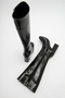DOLVEN Black Patent Leather Zippered Women's Boots - 3