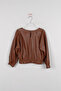 Girl's Tan Leather Blouse - 3