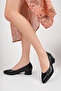 Genuine Leather Black Women's Heeled Leather Shoes Shn-0801 - 3