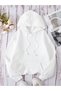Mountain and Slogan Graphic Kangaroo Pocket Drawstring Hoodie White - 2