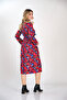 Red Floral Purple Winter Dress from Divitin Flannel - 4