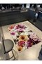 Purple Yellow Themed Rose Patterned Creative Modern Decorative Rug 2143 - 2