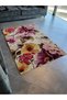 Purple Yellow Themed Rose Patterned Creative Modern Decorative Rug 2143 - 3