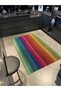 Light Tone Multi-Colored Vertical Line Sectional Pattern Creative Modern Decorative Carpet 2178 - 2