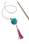 Sound, Cat Fishing Rod, Rattle, Plastic, Colorful, Cat Patterned, Tasseled, Wooden Handle, Toy