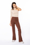 Tan High Waist Side Slit Spanish Leg Tights - 4