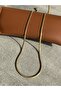 Gold Flat Italian Chain Necklace Stainless Steel Necklace - 3
