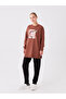 Crew Neck Printed Long Sleeve Oversize Women's Sweatshirt Tunic - 2