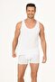3 Pieces, 100% Cotton, Basic, Thick Strap, Men's White Undershirt