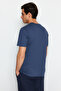 Gri-Ekru-Indigo Slim/Dar Kesim Bisiklet Yaka Basic %100 Pamuklu 3'lü Paket T-Shirt TMNSS19BO0007 - 5