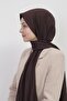 حجاب شال قطني ممشط بني - 4