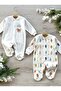 2-Piece Organic Cotton Baby Rompers Set with Booties Tree Deer