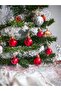Christmas Pine Tree Ball 3cm Red Shiny 6Pcs Mini Christmas Ball 3cm Cici Balls - 4