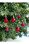 Christmas Pine Tree Ball 3cm Red Shiny 6Pcs Mini Christmas Ball 3cm Cici Balls