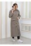 Collared Plush Curly Long Coat Gray - 3