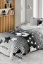 Fan Single Duvet Cover Set Black White