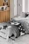 Fan Single Duvet Cover Set Black White