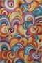Multicolored Wavy Spiral Patterned Creative Modern Decorative Carpet 2110