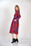 Red Floral Purple Winter Dress from Divitin Flannel - 3