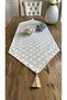 Vintage Tassel Detailed Beige Runner Stain Resistant Care Free - 5