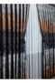 Panel Background Curtain Orange Black Gray Multicolored Patterned Single Wing Closely Pleated Yuka Home Luxury Series - 7